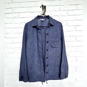 Coldwater Creek linen button-up chambray colored shirt/jacket. Size M.
